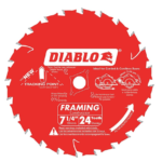 (4 Count) Freud Diablo D0724 7-1/4-Inch 24 Tooth ATB Carbide Framing Saw Blade with 5/8-Inch and Diamond Knockout Arbor